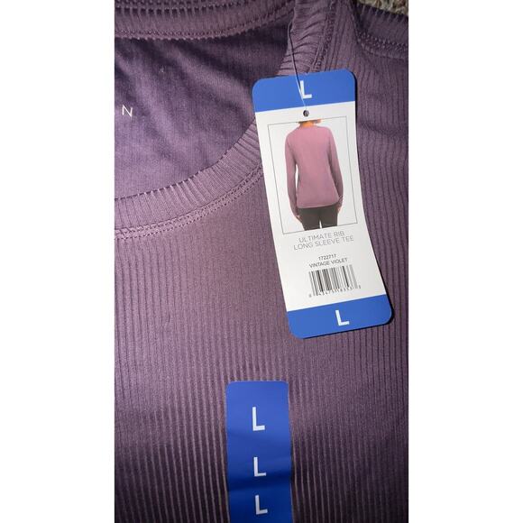 NWT Danskin Ladies' Ribbed Long Sleeve Active Top – Purple, Size L - Picture 8 of 11
